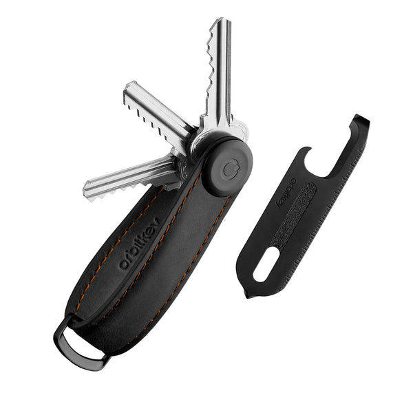 Key Organiser Crazy Horse Gift Set Black - Orange