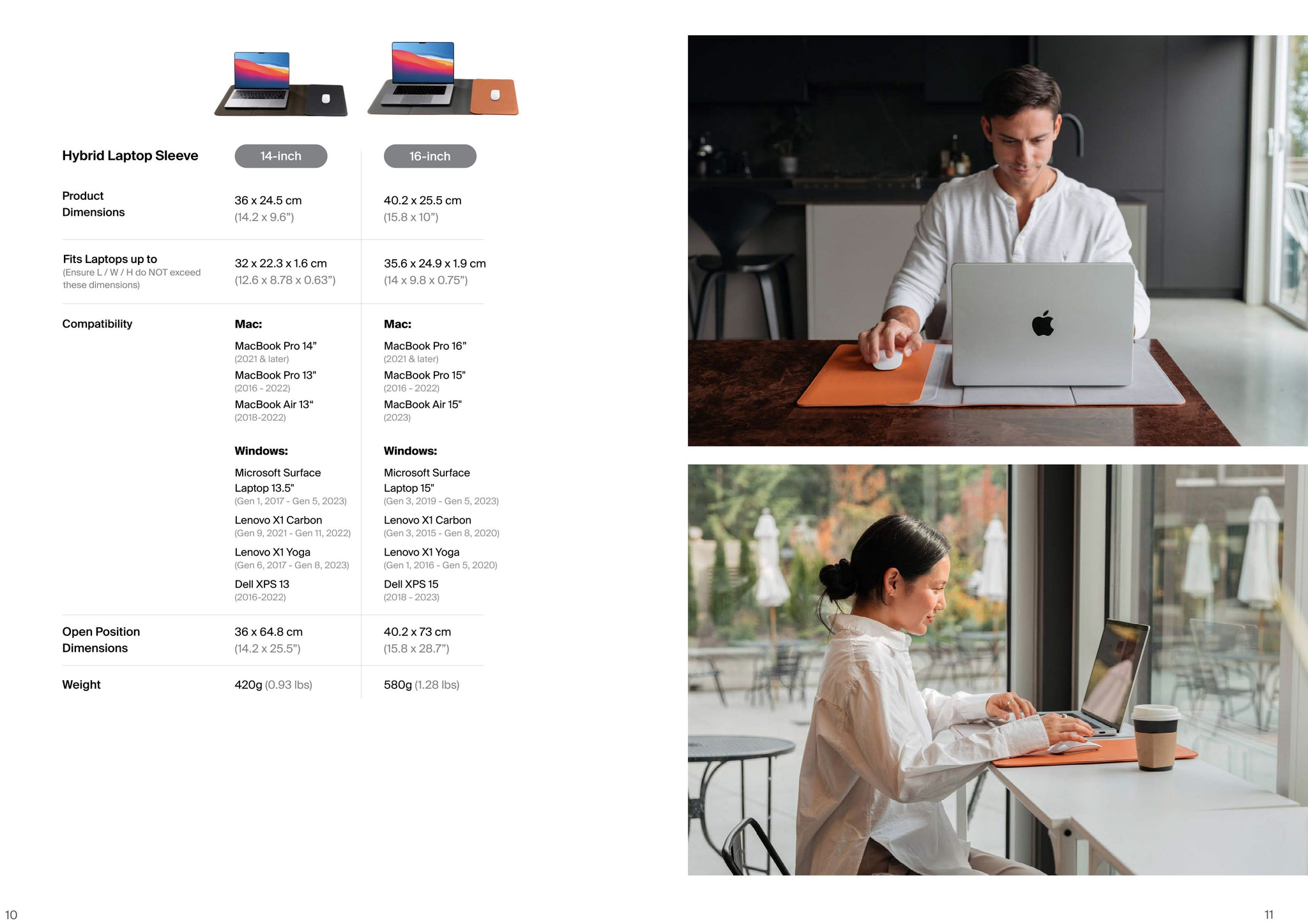 Orbitkey Hybrid Laptop Sleeve | Terracotta & Black | 2-in-1 Desk Mat ...